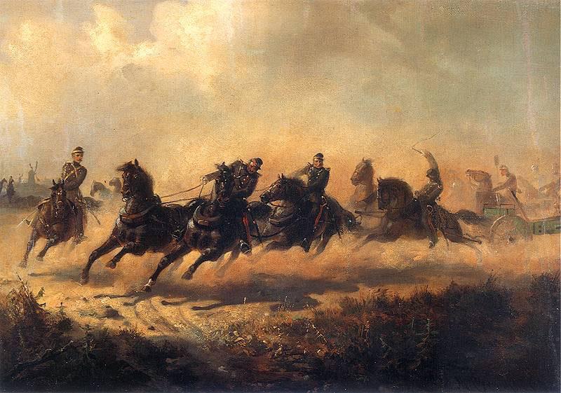 Maksymilian Gierymski Charge of Russian horse artillery. oil painting image